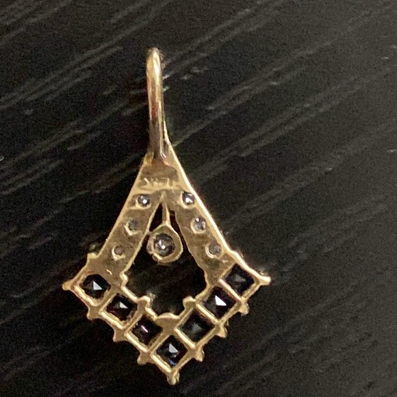Genuine Sapphires and Diamonds 14k Gold Pendant - Picture 9 of 17